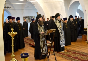 16 апреля 2019 г. – по благословению Преосвященнейшего Владимира, епископа Шадринского и Далматовского на 6-й неделе Великого поста духовник Шадринской епархии игумен Варнава (Аверьянов) провел общеепархиальную исповедь духовенства Шадринской епархии